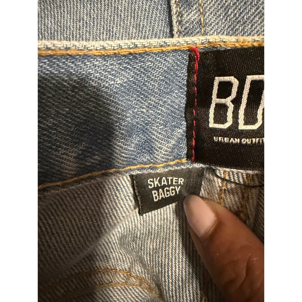 BDG Urban Outfitters Skater Baggy Jeans Light Wash Distressed Wide Leg 26 Womens - Picture 5 of 5
